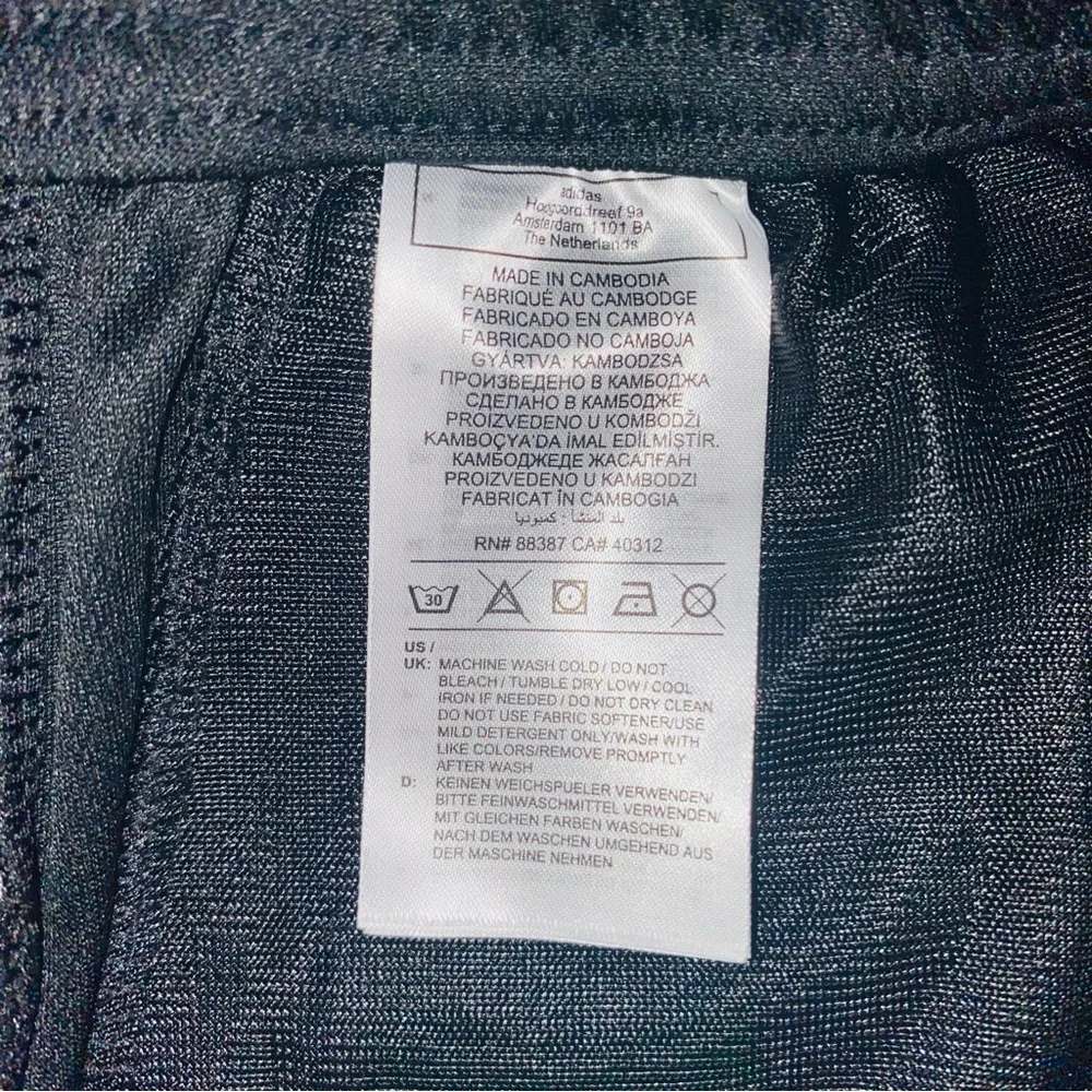 adidas Black Shorts with zippered front pockets. - Picture 3 of 4